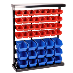 Soporte metálico con 47 gavetas para taller.