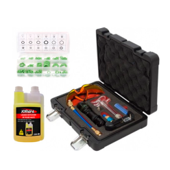 Kit de herramientas Detección de fugas de sistema de aire acondicionado ACC + Líquido detector + juntas tóricas 225 piezas